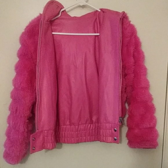 Pink Platinum Fur Jacket - Picture 4 of 4